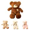 Adorable Silky Ribbon Teddy Bear Plush Toy For Girls Pp Cotton Stuffed Animal In Short Plush