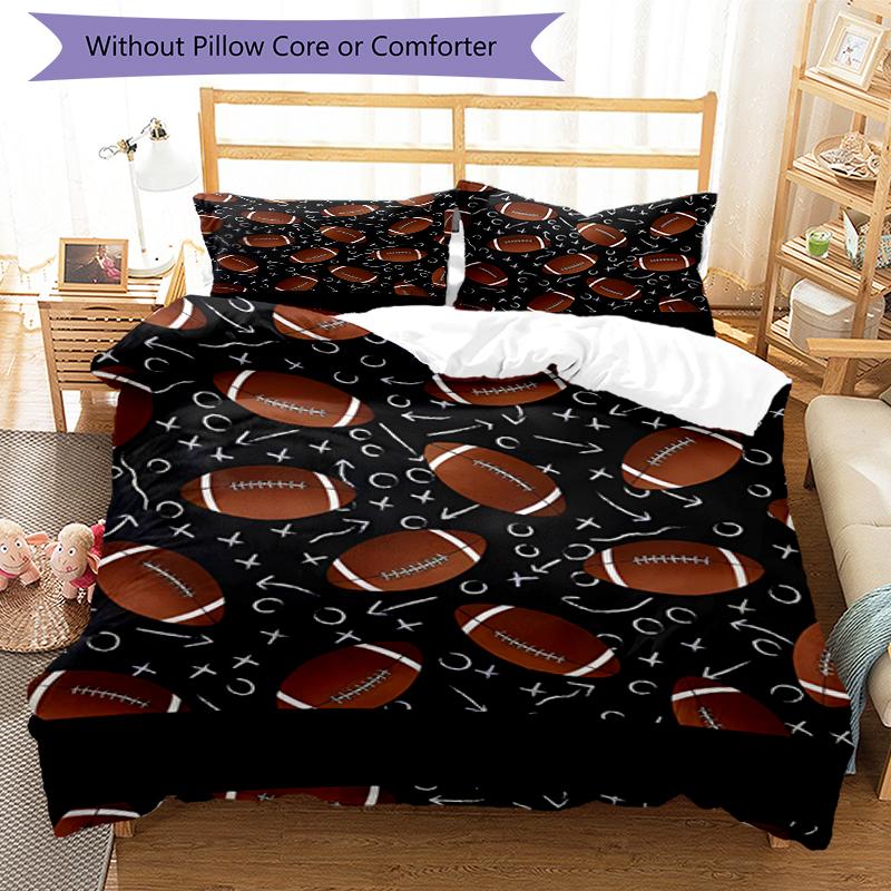 3pcs American Football Bedding Set Duvet Cover Closure Includes 1 Duvet Cover & 2 Pillowcases, Soft and Comfortable for All Seasons.