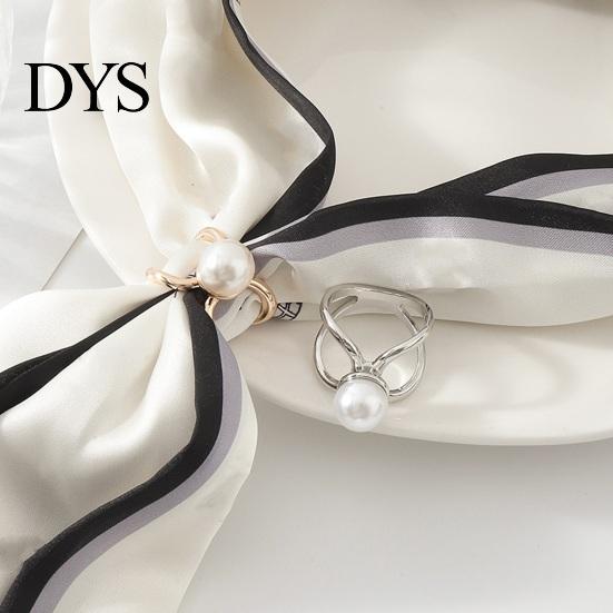 Metal Scarf Ring 2 Pcs Clip, Faux Pearl Belt Buckles, Clothes Autumn Winter Clip Slides Button, Shirt Ties Clips for Women, Dress Clothing Accessories