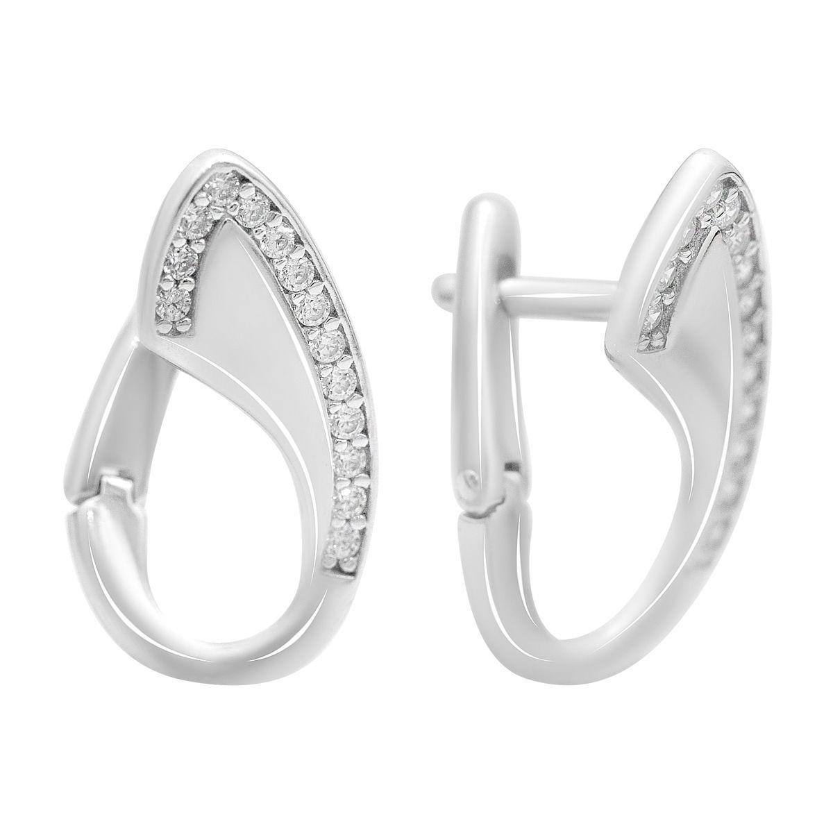 

Silver earrings with cubic zirkonia (2201557) білий