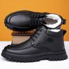 Men's lightweight comfortable cold warm padded snow boots non-slip wear outdoor leisure sports cotton boots leather shoes