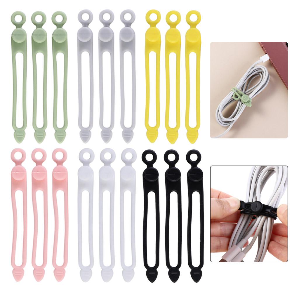 

Desktop Organizer Cable Fixing Straps Cord Organizer Straps Bundling Organizer Reusable Cable Ties білий