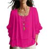 Camicetta a strati con maniche a balze da donna Design elegante con scollo quadrato Top primaverili da donna Camicie estive da donna Top estivi da donna Eleganti e casual