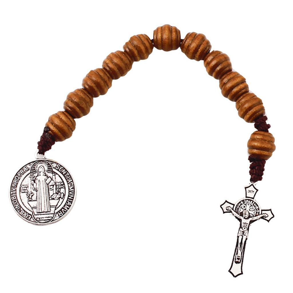 Legierung Gefertigtes Rosenkranzarmband Inklusive Kruzifix und Benedikt Design Gebetsperlen Handgelenkzubehör Bequemes Accessoire