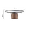 Stainless Steel High Foot Tray Wooden Base Fruit Display Plate New Dessert Plate  Home Decoration