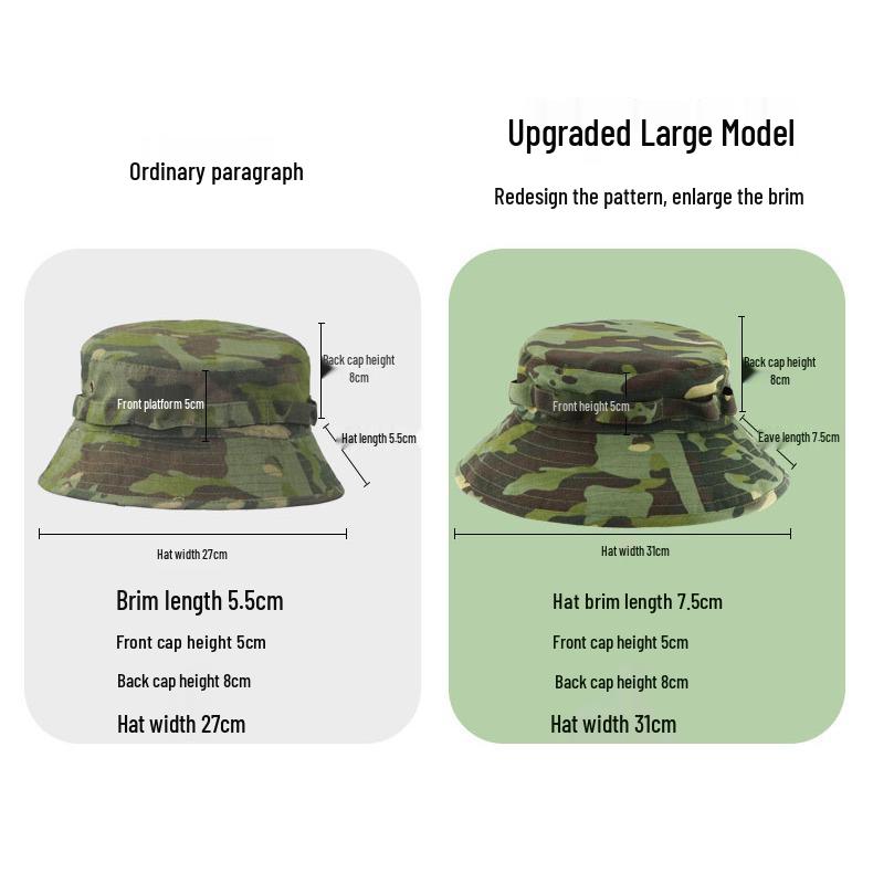 Camouflage Tactical Boonie Hat: Second Gen Sunshade, Sun Protection, Round Brim for Cycling, Summer Military Training, Outdoor Activities, Fisherman.