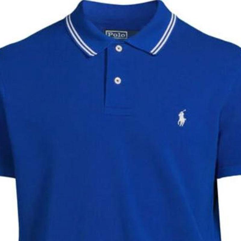 Polo Ralph Lauren Striped Pony Embroidered Short Sleeve Polo Shirt Men Tops Blue 710918851-007