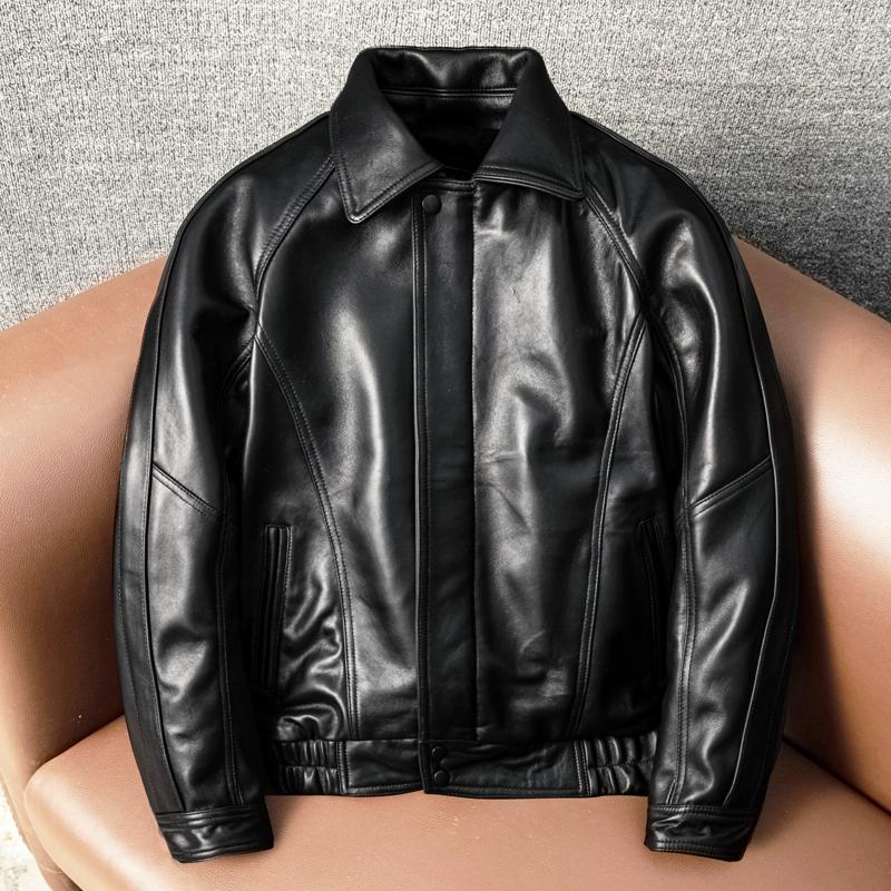 New Zealand Sheepskin Genuine Leather Jacket Moscow Action Same Style Mens Casual Flight Bomber Jacket