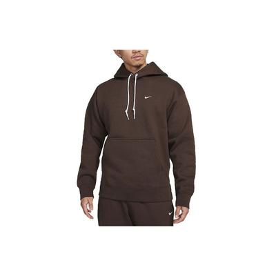Nike Embroidered Logo Long Sleeve Pullover Hoodie Men Hoodie Brown DX1356-237