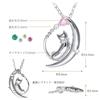 Choose Your Birthstone Necklace for Popular Cat Moon Silver Pendant Crescent MIP1176WEB Rhodolite (Mirai-tenshi) Women, Brand, [Cat Moon] (January