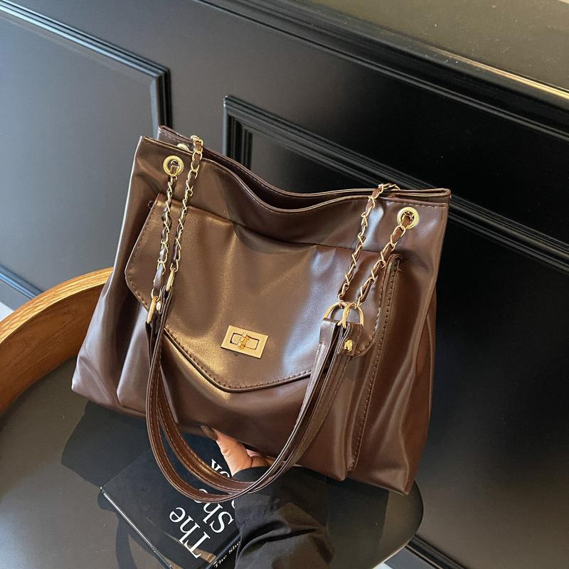 Women's Retro Shoulder Bag 2025 Winter New Large-capacity Out Messenger Bag Chain Bag Tote Bag Women