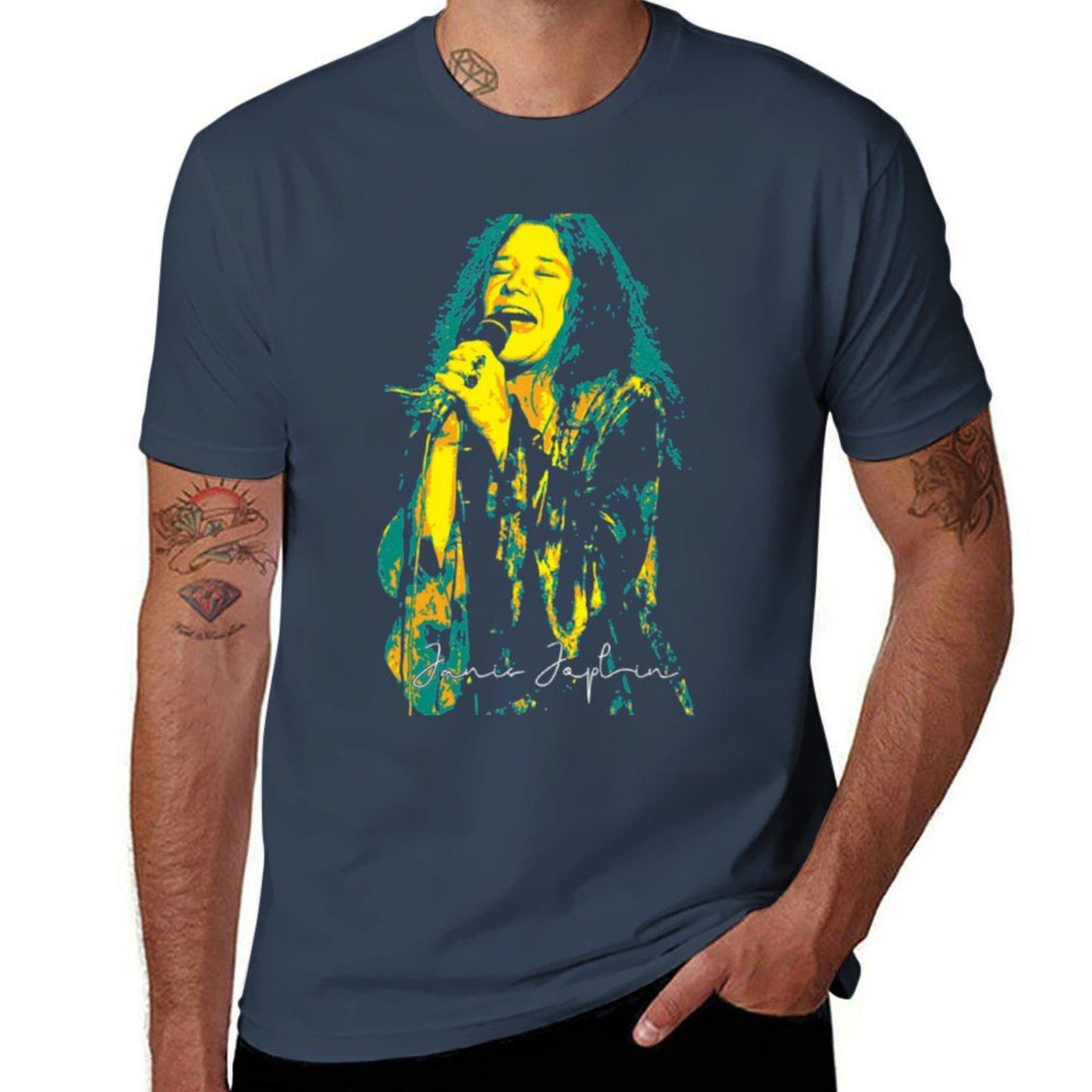 JanisJoplin TShirt Basic Breathable Solid Color TShirt S