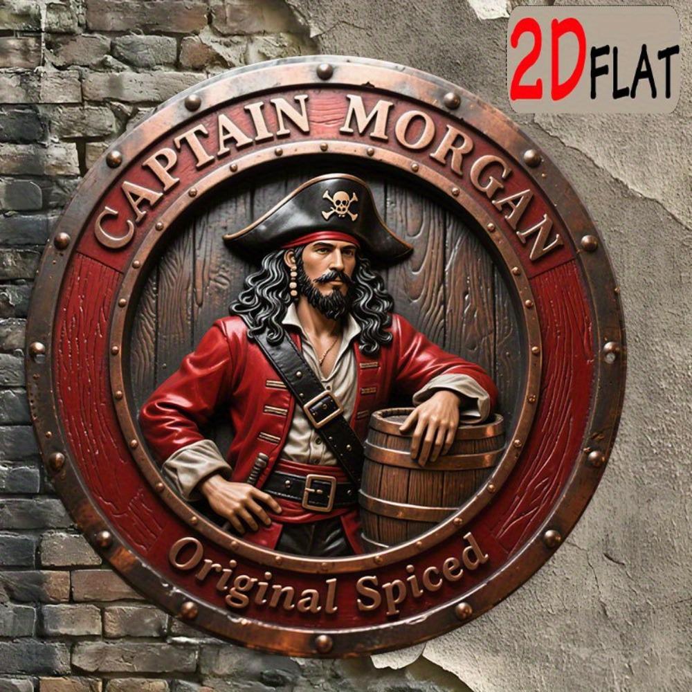 Pirate Ship Metal Sign Nautical Wall Art Vintage Aluminum Decor 20x20cm(8x8inch)