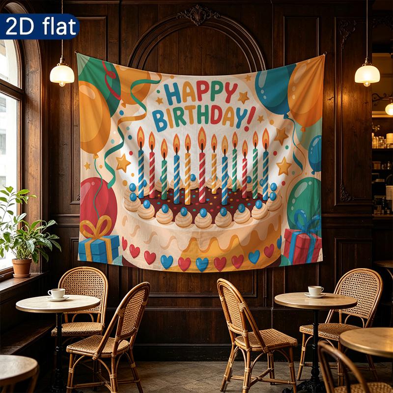 Colorful 2D Flat Backdrop Banner 1pc - Photo Booth Props