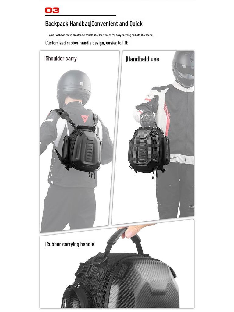 Rhinowalk Motorcycle Gear: Hard Shell Rear Seat Tail Bag & Backpack