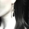 Gothic Black Teardrop Beaded Star Earrings