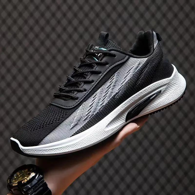 

WTEMPO Большие размеры, легкие, на шнуровке, спортивные мужские кроссовки, дышащие, универсальные, нескользящие, износостойкие, повседневные кроссовки 44 чёрный