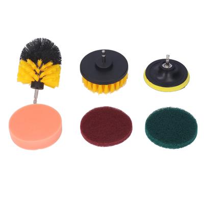 6Pcs Drill Brush Power Scrubber 14in Hex Connector PP Cleaning Tool for Vehicle Home