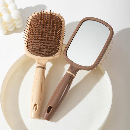 Air Cushion Brush with Mirror 2-in-1 Multi-functional Anti-static Scalp Massage Comb Men Women Portable Hair Styling Detangling Brush