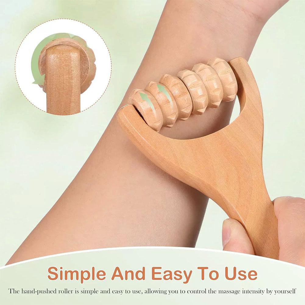 Wooden Roller Massager Therapy Body Massager Face Shoulder Neck Hand Push Rolling Massager Body Soothing Relaxing Massage Tools