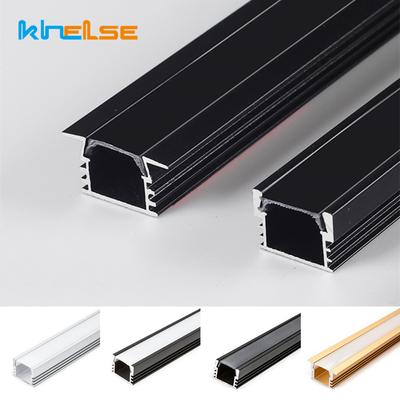 0.5m/1m 1612 LED Aluminum Profile YW Style Recessed Black Silver Channel Indoor Decoration Linear Strip Lights Cabinet Bar Lamp