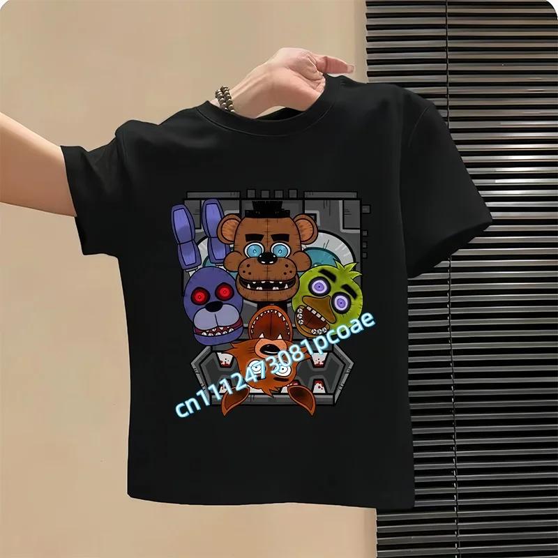 Graphic T-shirt Children Casual Sports Tops Short Sleeves Kids Clothing New Five Nights At Freddys Kids Cartoon