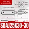 Adjustable Stroke Pneumatic Thin Cylinder - Piston Rod Sizes: 16/20/25/32/40/63