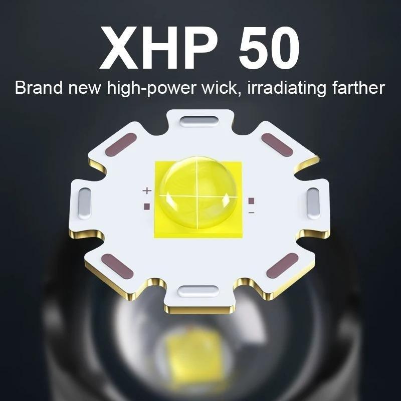 Most Powerful LED Flashlight Strong Light Tactical Torch Outdoor Waterproof Camping Hiking Lantern  USB Rechargeable Lamp