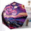 1pc Starry Night Sky Automatic Open/Close Umbrella - Portable Collapsible Umbrella with 8-Rib Stability, Fashion Lovers Yy251017091