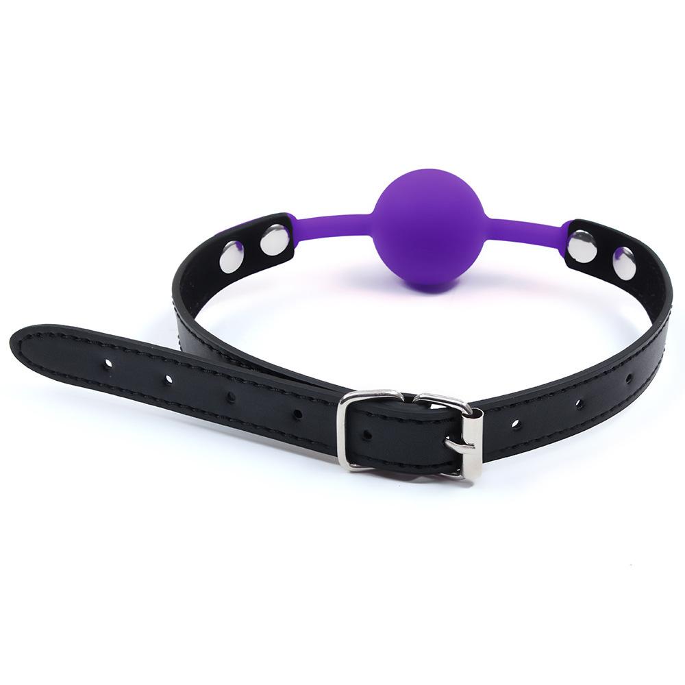 VaHppy Mouth Ball Yoke 4cm 80g Silicone Solid Drooling Couple Games Sex Toys SM BDSM Adult Products PU Bondage Oral Sex