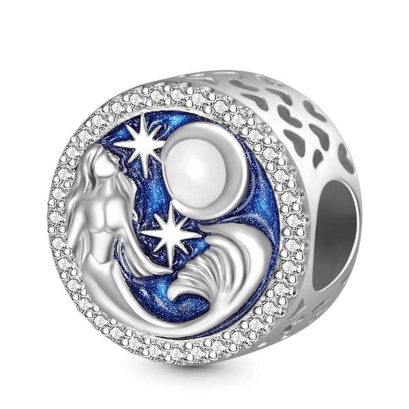 New Blue Marine Creatures Conch Jellyfish Turtle Shark Copper Charm Pendant Fit For Original Bracelet Diy Women'S Jewelry