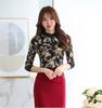 Female Autumn and Winter Plus Velvet Plus Size Ladies Lace Sweater Elegant Temperament Sweater Versatile Slim Casual Shirt