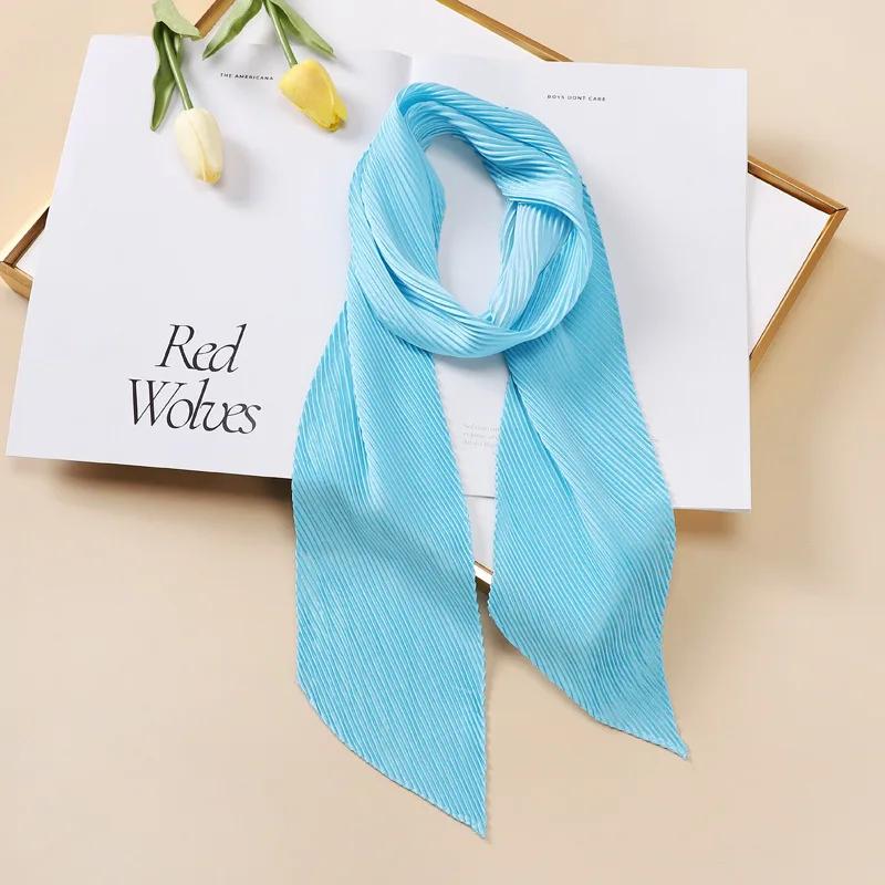 

Solid Color Headbands Crinkle Neck Scarves Women Long Headband Hair Scarfs Fashion Hairband Skinny Bag Scarf For Ladies 10*130CM 10x130cm