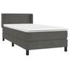 Vidaxl Continental Bed With Mattress, Dark Grey Velvet, 90X190 Cm
