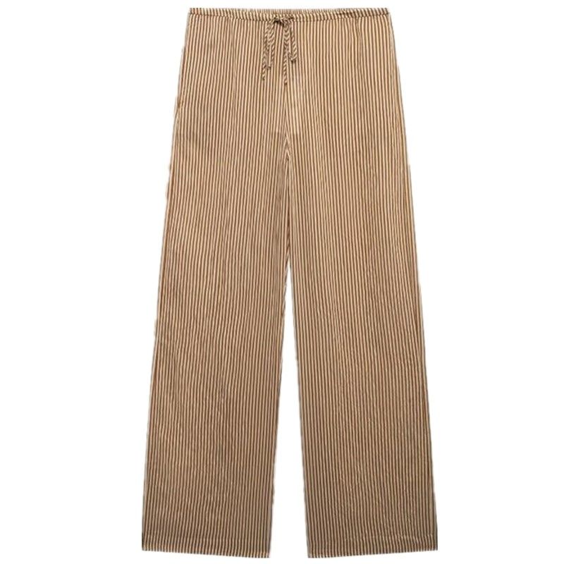 

Fashion Style 2024 Autumn New Women s Clothing Work Clothing All-Matching Striped Loose Casual Wide-Leg Trousers 8693270 Picture color L