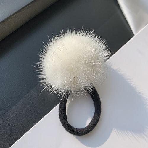 Mink Fur Ball Rope Female Korean Cute Simple Plush Hair Rope Headdress Online Celebrity Temperament Hair Band Elastic Hair Accessories.