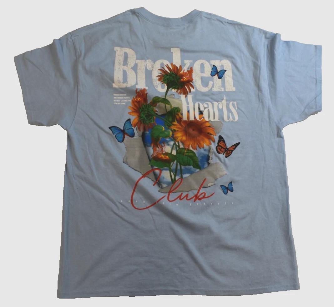 

Pacsun Mens Broken Hearts Club Flowers & Butterflies Blue T-Shirt New M, L, XL L