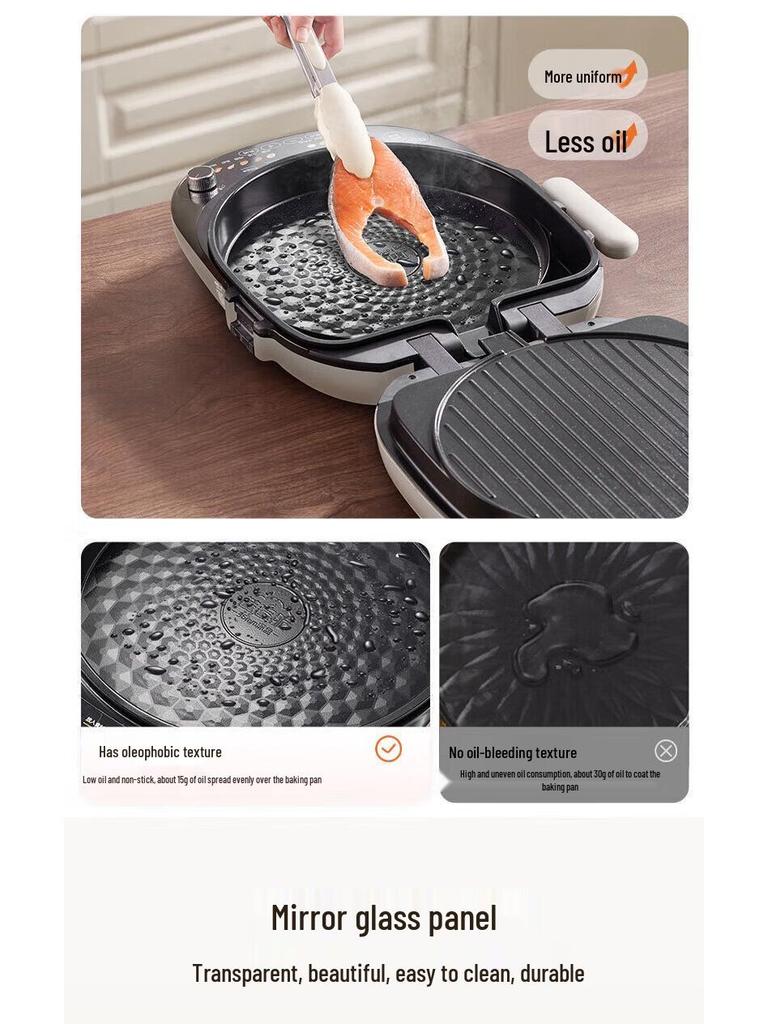 Supor Multi-Functional Ceramic Electric Griddle with Detachable Washable Deep Pan