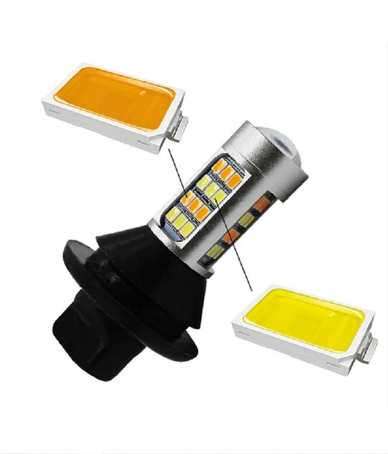 2pcs LED DRL Car running lights turn signal 7440 W21W led Driving lights Auto Reverse light.