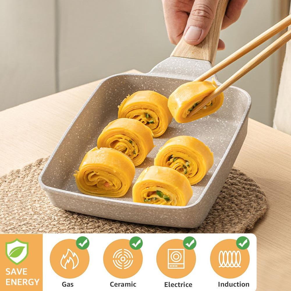 1ks, litinová pánev na vejce Tamagoyaki - obdélníková pánev na japonskou omeletu - malá pánev pro dokonalé tamago - kuchyňské náčiní a gadget pro domácnost