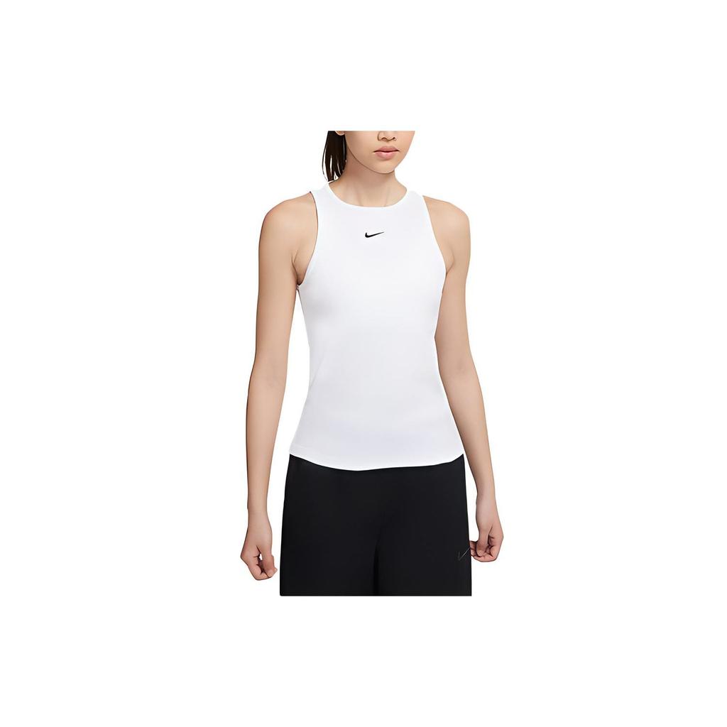 Nike Sportswear Essentials Embroidered Logo Training Tank Top Women Tops White CZ9815-100