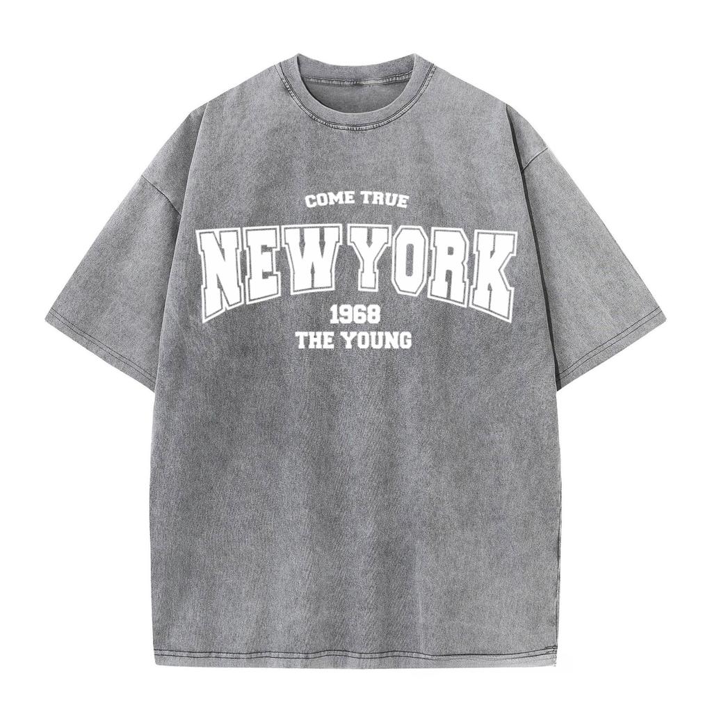 Summer Vintage Vintage Round Neck Letter Printed Top Fashionable Casual Short Sleeved Women's Pure Cotton T-shirts