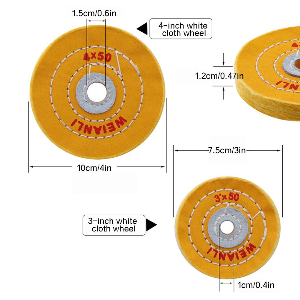 Jewelry Polishing Wheel Ceramic Car Body Burr-removal Rough Sanding Buffing Cloth Wheel 4 Inch 4pcs