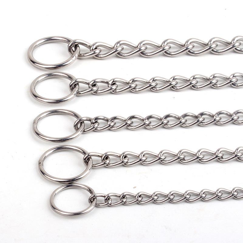 Double Ring Stainless Steel Dog Chain Metal P Chain Neck Collar Stainless Steel P Chain Dog P Chain Dog Neck Collar Neck Collar