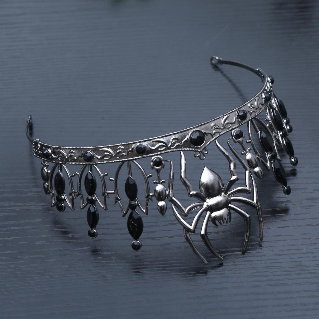 New Halloween Personalized Spider Alloy Goth Party Props, Halloween Costumes, Crystal Rhinestone Role-playing Accessories