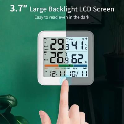 Wireless Indoor Outdoor Weather Station - Thermometer Hygrometer with 1 Remote Sensor, Reliable Temperature and Humidity Monitor