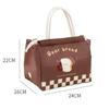 Cute Cartoon Bear Canvas Tote Food Bag Women Kawaii Portable Mini Handbags Thermal Lunch Box Cloth Picnic Travel Storage Bags
