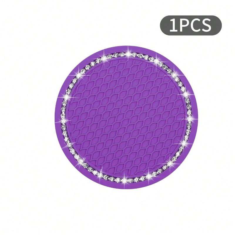 1pc/2PCS Car Cup Coaster, Bling Cup Holder Insert Coasters,Universal Auto Non-Slip Cup Holder Embedded in Ornaments Silicone Coaster