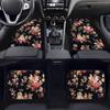 Art Flowers Pattern Car Floor Mats Front Rear Premium Carpets Mat, Set of 4 Floral Auto Foot Mats Universal Fit Vehicles,Women