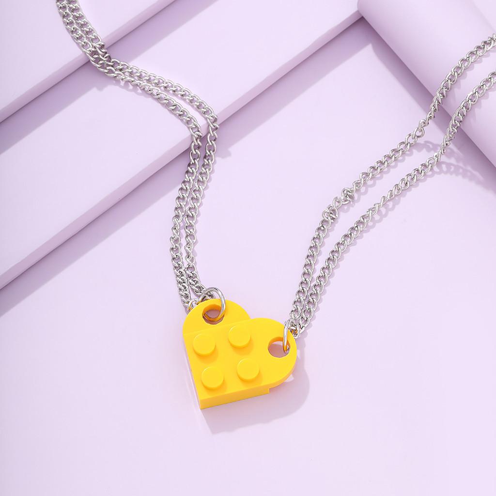 Heartshaped Jewelry Eyecatching Necklace For Trendy Couples In Vibrant Colors